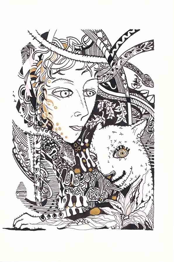 REFLECTION
Original INK painting / drawing by Katalina Savola.
Size 9 X 6 inches.
Price $140
